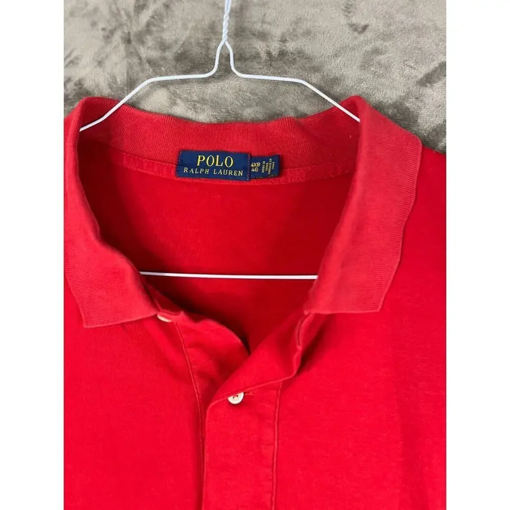 Polo Ralph Lauren Mens Polo Shirt 4XB Red‎ Golf Performance Short Sleeve